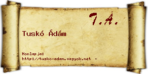 Tuskó Ádám névjegykártya